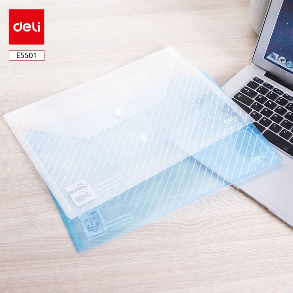 E5501-0 ديلي مصنف كبسة - قياس A4 - سماوي/ شفاف E5501